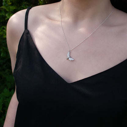 Moth Necklace. Silver