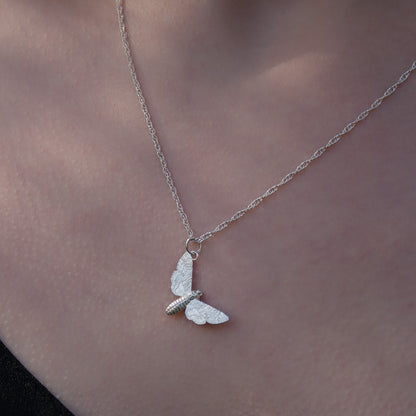 Moth Necklace. Silver